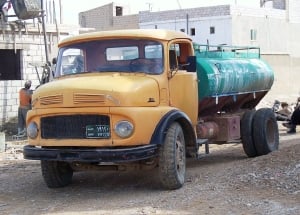 "Mercedes Benz water truck in Jordan" by High Contrast - Own work. Licensed under CC BY 3.0 de via Wikimedia Commons -