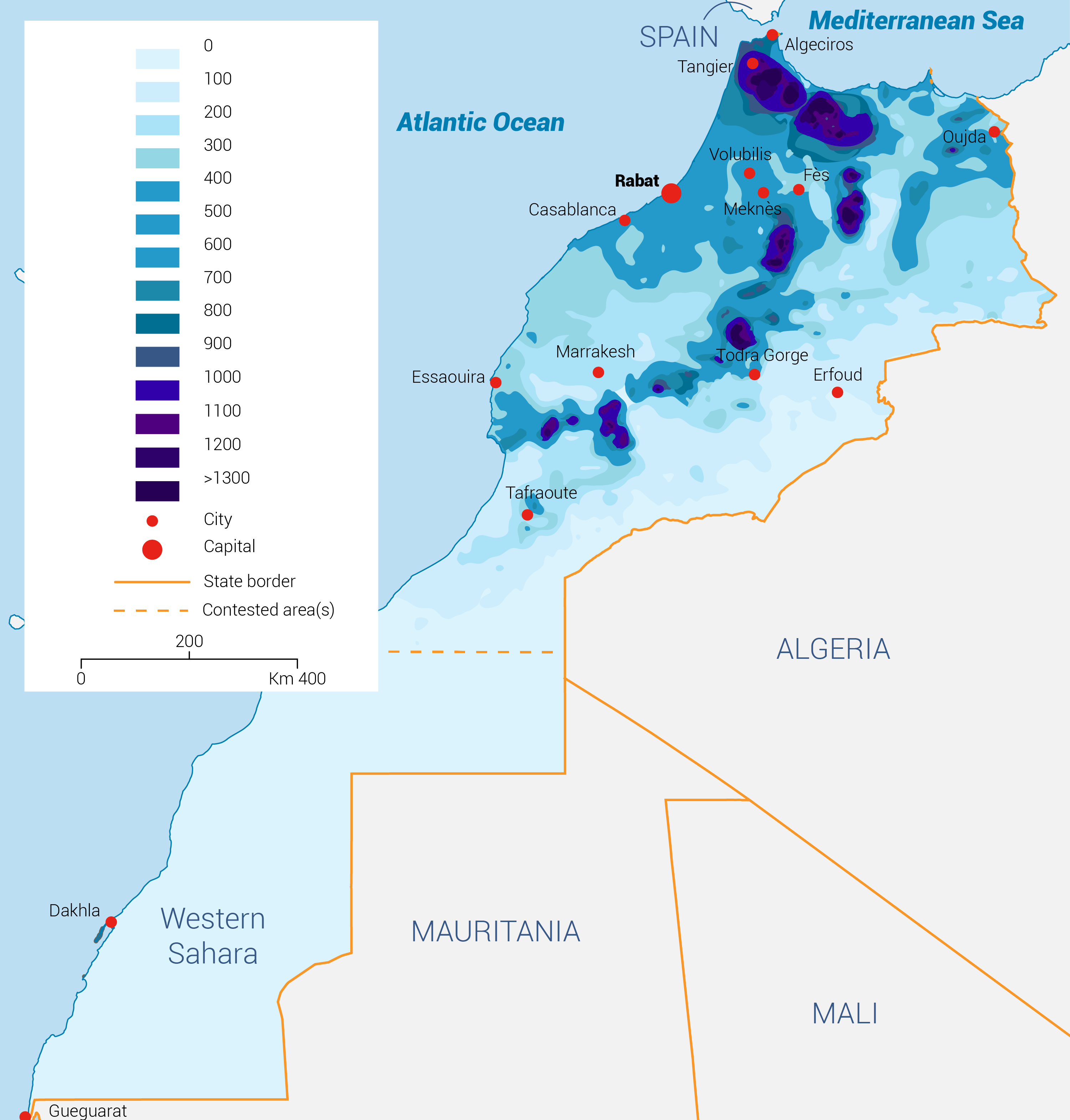 Rainfall- Morocco water in Morocco