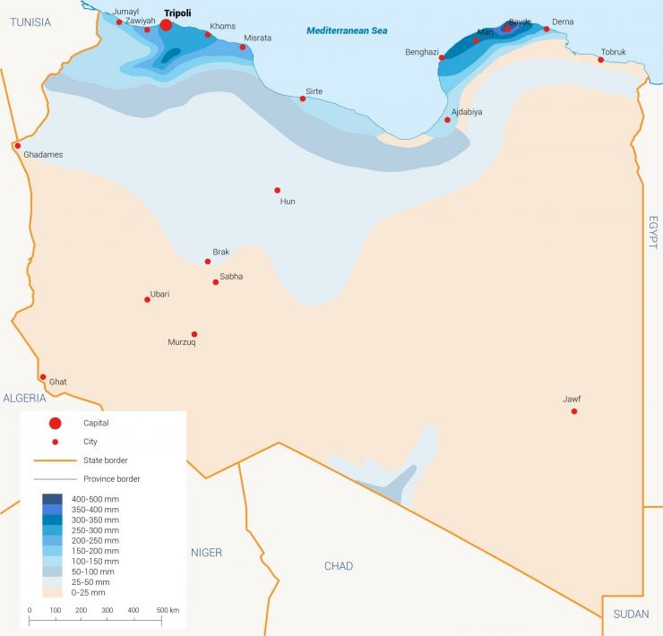 rainfall Libya water in Libya