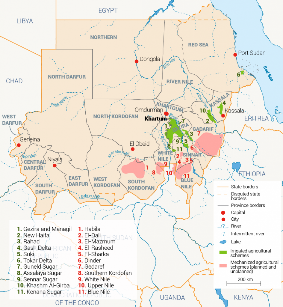 الزراعة في السودان - البنية التحتية للمياه في السودان