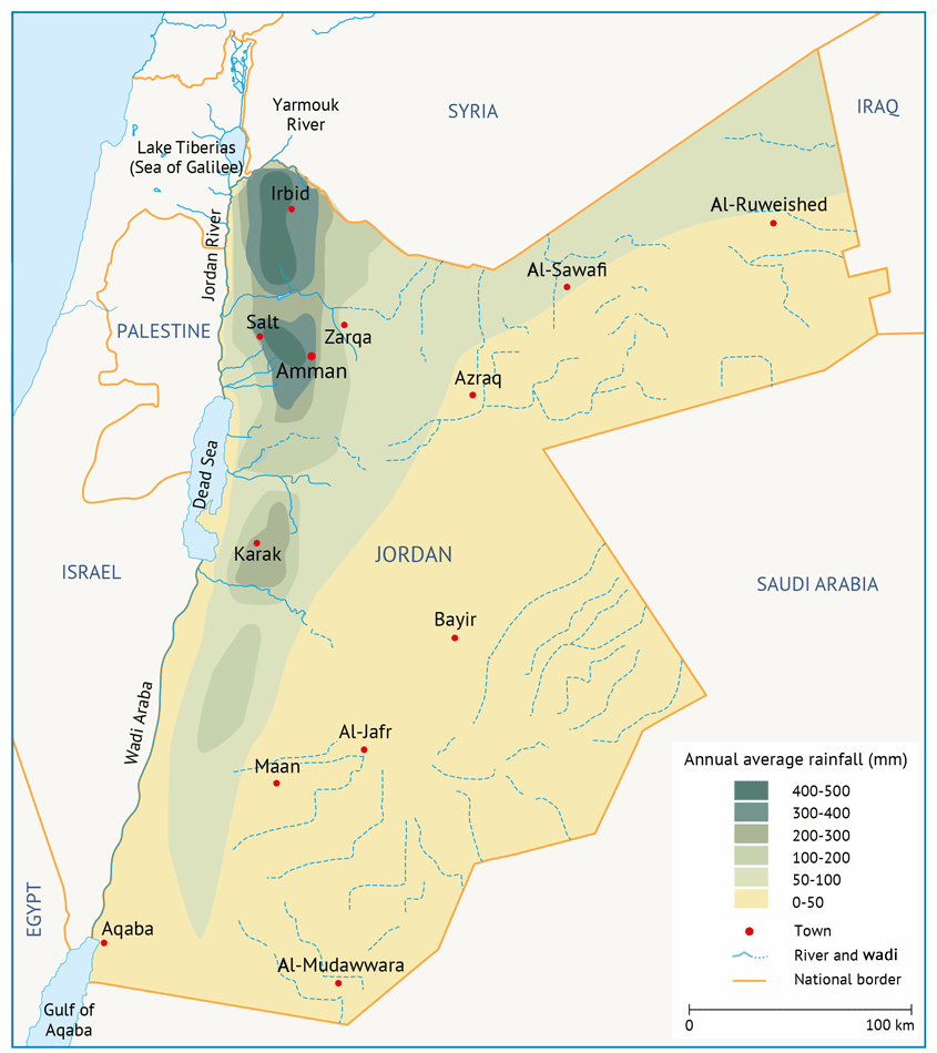 rainfall in Jordan - water in Jordan