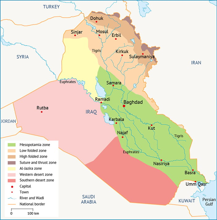 المناطق الهيدروجيولوجية في العراق - موارد المياه في العراق