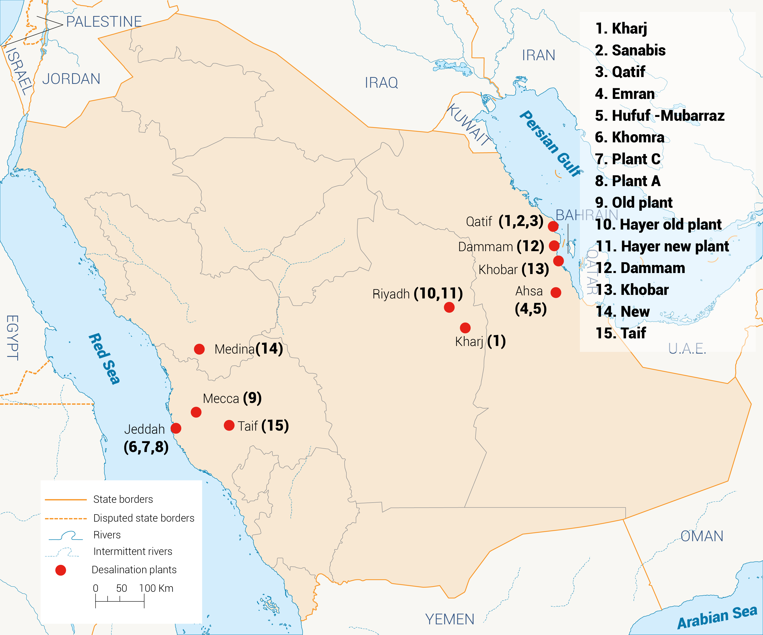 محطات معالجة مياه الصرف في السعودية - الصرف الصحي في الشرق الأوسط